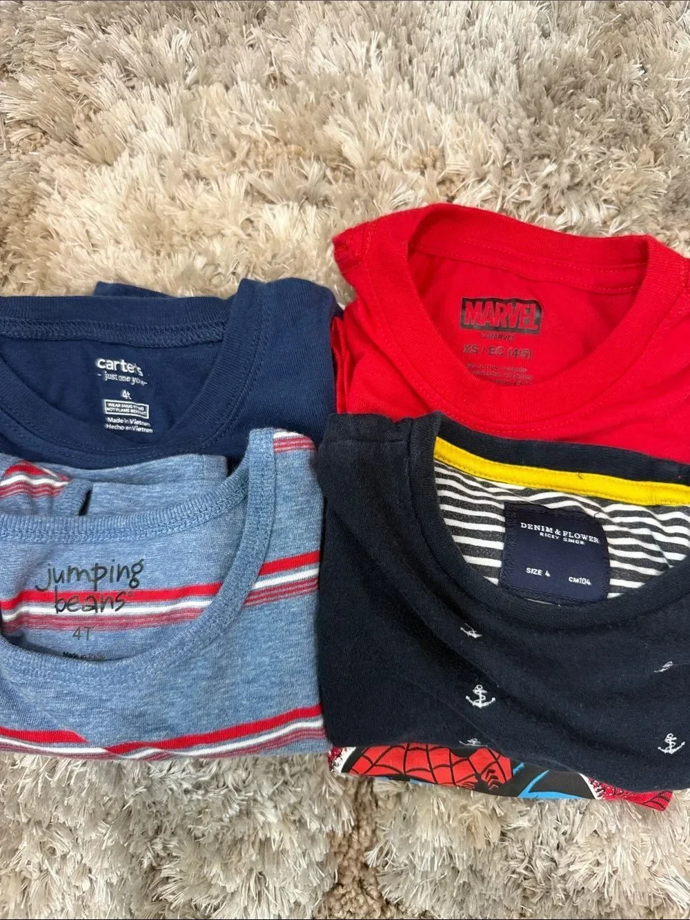 Boys 4T Clothing Lot | Carter’s, Jumping Beans, Spider-Man & Denny & Flower